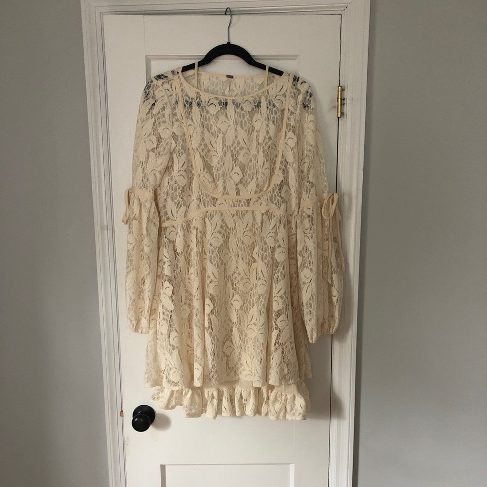 Free People boho cream lace dress size M